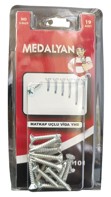 DL-101 3.9X25 MATKAP UÇLU VİDA (MEDALYAN SET)